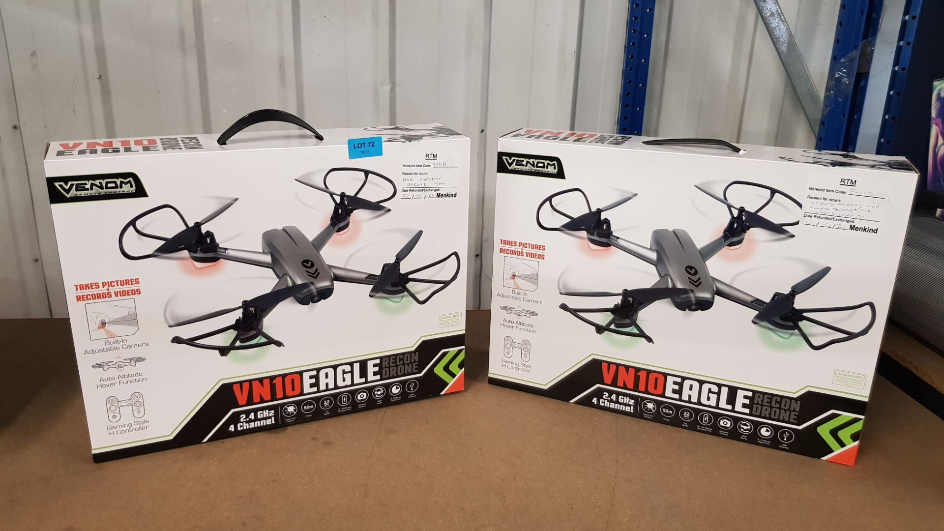 (11C) Lot RRP £90. 2x Tobar Venom VN10 Eagle Recon Drone With Camera. (All Units Have Return To... - Image 13 of 16