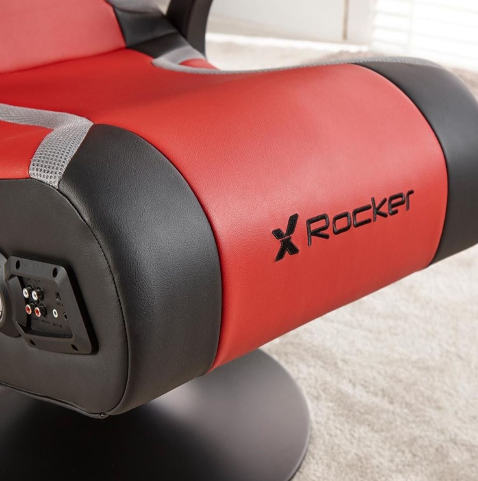 RRP £199.99. X-Rocker Vision Pedestal Chair. Console Compatible, 2.1 Audio Built Into The Back.... - Image 3 of 11