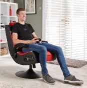 RRP £199.99. X-Rocker Vision 2.1 Pedestal Gaming Chair Red With Cables. 2.1 Sound Built Into...