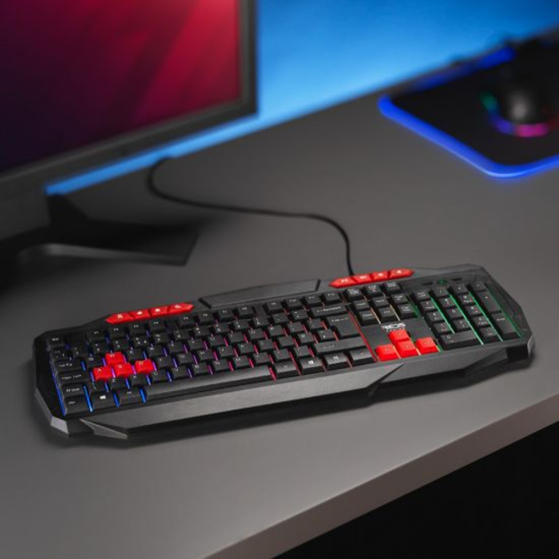 (6D) 8x Items. 6x Red5 Light Up Gaming Keyboard. 1x Red5 Orbit Light Up Gaming Keyboard. 1x Trust...