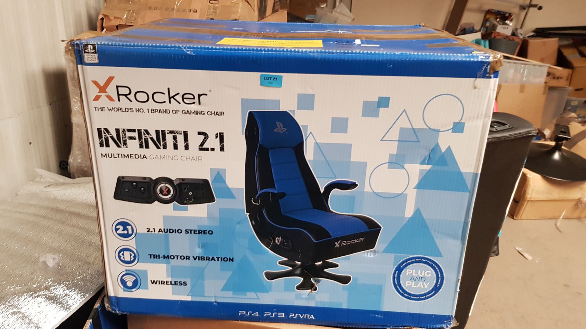 RRP £249.99. X-Rocker Infiniti 2.1 Playstation Audio Multimedia Gaming Chair. (Unit Appears As N... - Image 6 of 8