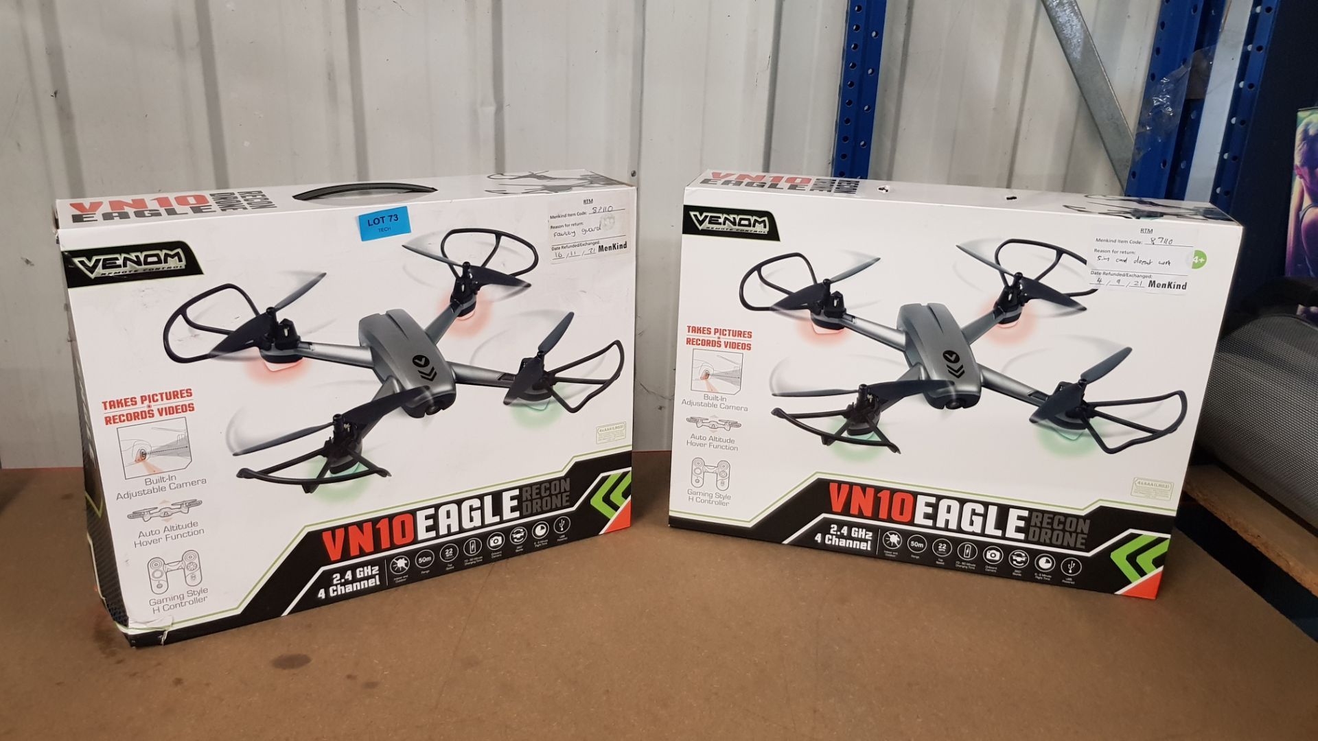 (11C) Lot RRP £90. 2x Tobar Venom VN10 Eagle Recon Drone With Camera. (All Units Have Return To... - Image 4 of 16