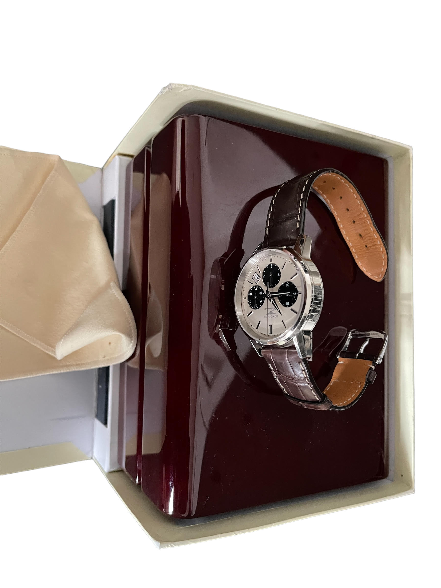 Longines Mens Chronograph Automatic Watch with box and papers, Ted Baker holdall. Lost property f... - Image 3 of 13