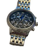 Returns from out private jet charter Rotary chronograph mens Skeleton automatic watch