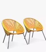 John Lewis & Partners Salsa Garden Chair, Set of 2, Two Tone Yellow