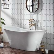 RRP £1,230. No Damage Seen. Verona Bow Traditional Freestanding Bath 1800mm x 800mm with Integrat...