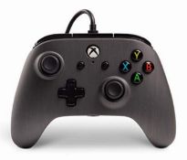 (28/9F) 4x PowerA Xbox Enhanced Wired Controller RRP £34.99 Each. (3x Brushed Gunmetal, 1x Sap