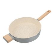 (114/R8) Simplicity 4 Piece Pan Set. (1x 28cm Saute Pan, 1x 28cm Wok, 1x Large Saucepan With Li