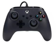 (44/9F) 8x Items. 3x Power A Xbox Controller Black RRP £24.99 Each (2x Have Cable). 4x Gioteck