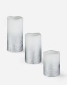 (141/8F) 6x Items. 2x Real Wax 3 Silver Ombre LED Candles (Both Appear As New). 2x Just Wellnes