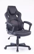 (51/9G) RRP £99.99. Swivel Gaming Chair With Integrated Headrest Black (INT-2135). Size: (67x 6