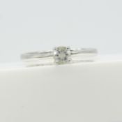 14ct white gold 0.18 carat round brilliant-cut diamond solitaire ring