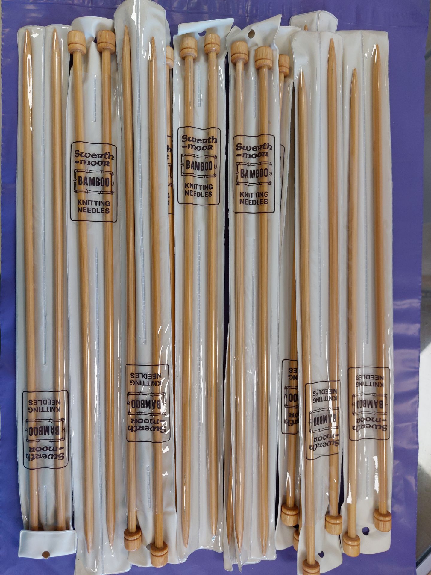Pack of 10 Pairs of Knitting Needles. Bamboo