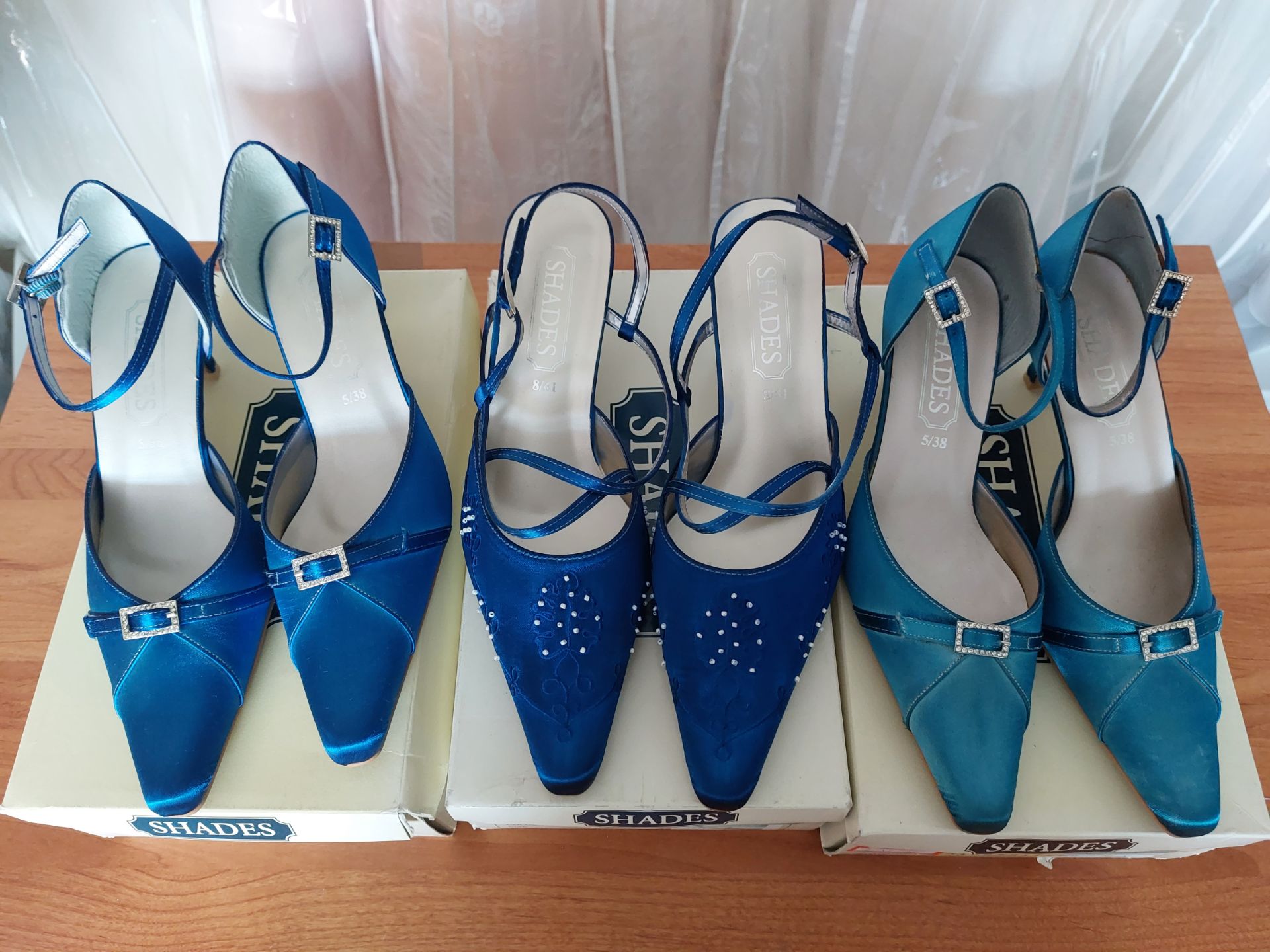 3 Pairs Shoes Dyed Blue