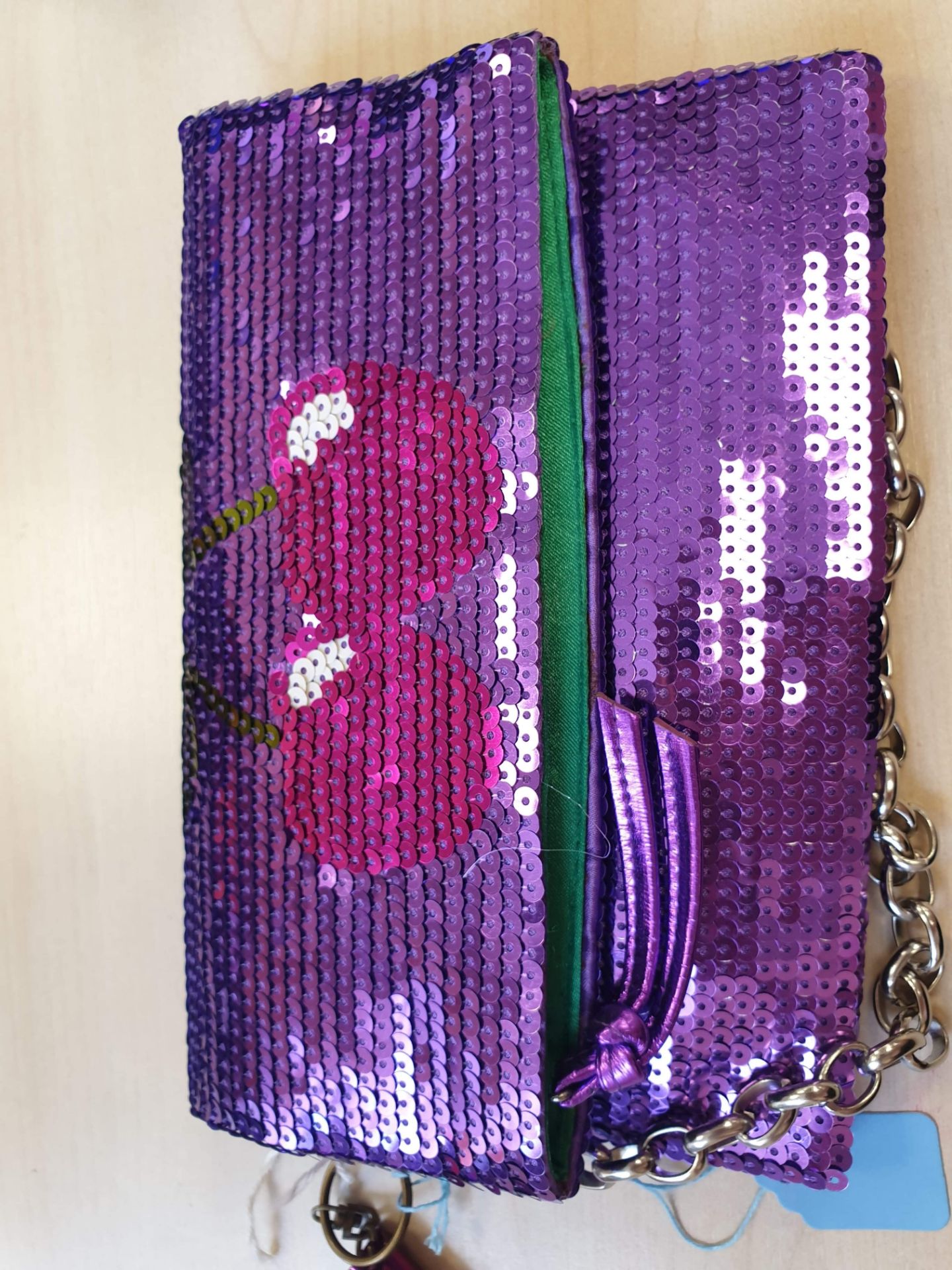 Pacha Purple Sequin Bag - Image 2 of 2