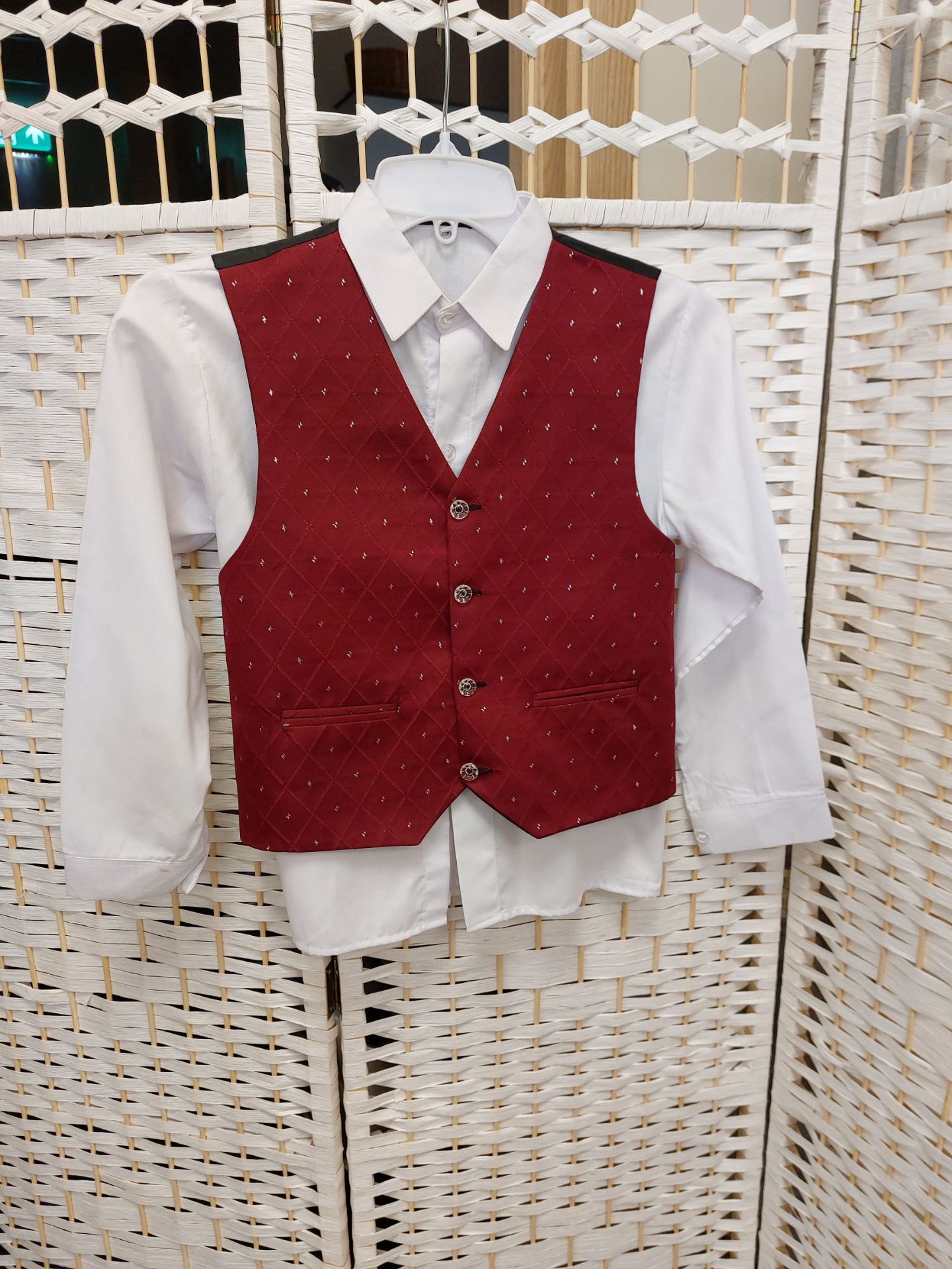 Burgundy Waistcoat Set