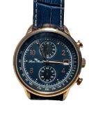 Lucien Piccard Welles LP-28006C-Rg-03-Bls Chronograph Blue Dial Blue Leather Strap