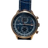 Lucien Piccard Welles LP-28006C-Rg-03-Bls Chronograph Blue Dial Blue Leather Strap