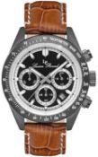 Lucien Piccard Heston LP-28018C-Gm-01-Brw Chronograph Black Dial Tan Leather Strap Surplus Stock