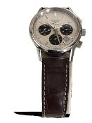 Longines Automatic Chronograph Men's Watch Leather Strap Watch with Box Papers Fully Working