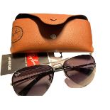 Rayban Sunglasses Aviator Style Silver with Box and Case This Is Surplus Stock from our Private J...