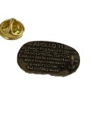 Official NASA Apollo Edition First Footprints Pin Badge With Moon Flown Metal