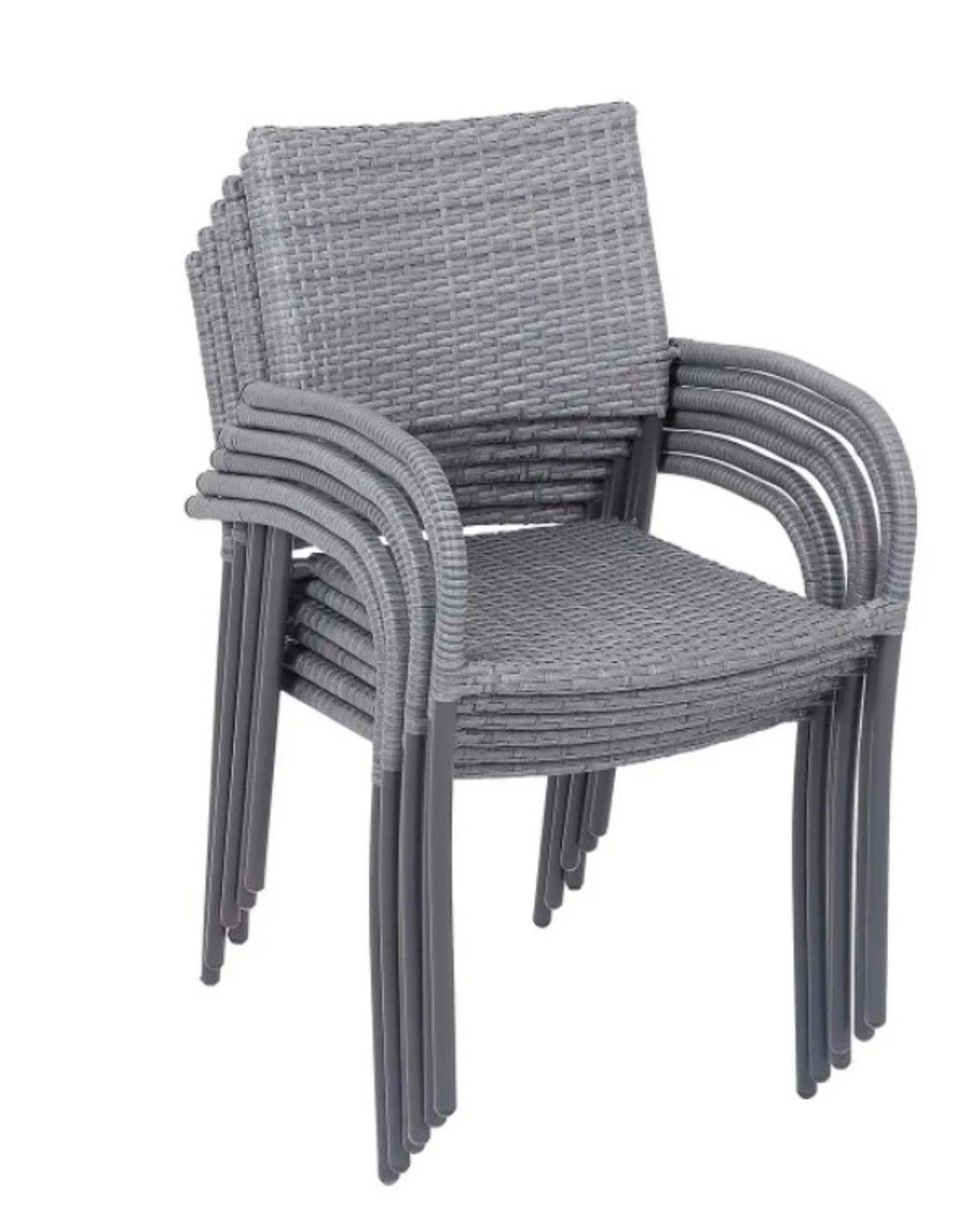 (60/5F) 6x Bambrick Stacking Chair Grey. (All Units Appears As New). - Image 2 of 4