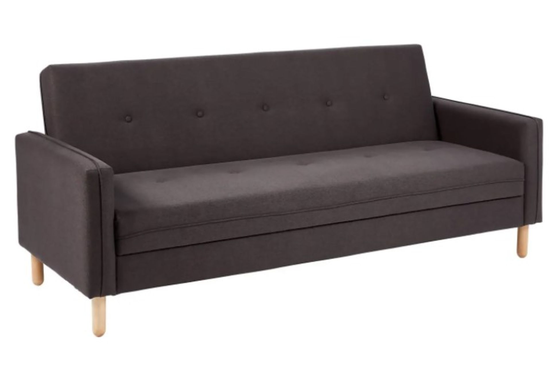 (92/P) RRP £325. Sindy Sofa Bed With Storage Charcoal. Sofa Bed With Ottoman Storage Concealed Be...