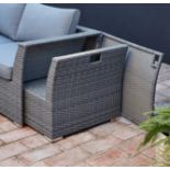 (26/P) RRP £800. Bambrick 6 Seater Grey Rattan Garden Sofa Set. This Contemporary Set Will Add A...