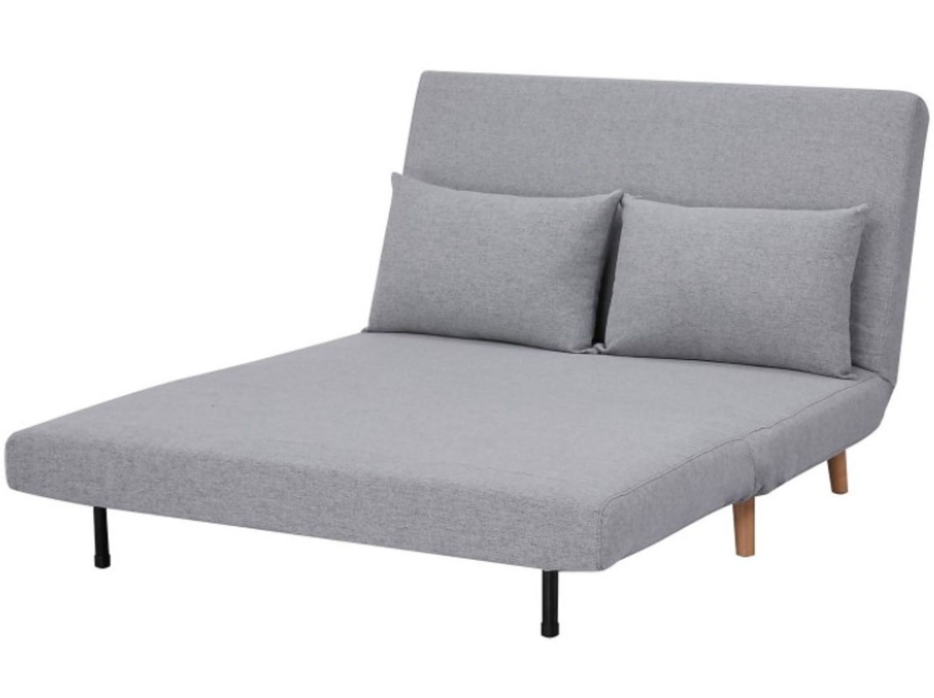 (94/P) Freya Folding Sofa Bed Grey With 2x Cushion. Sofa : (H80x W120x D90cm). Bed : (H42x W120x... - Image 5 of 14