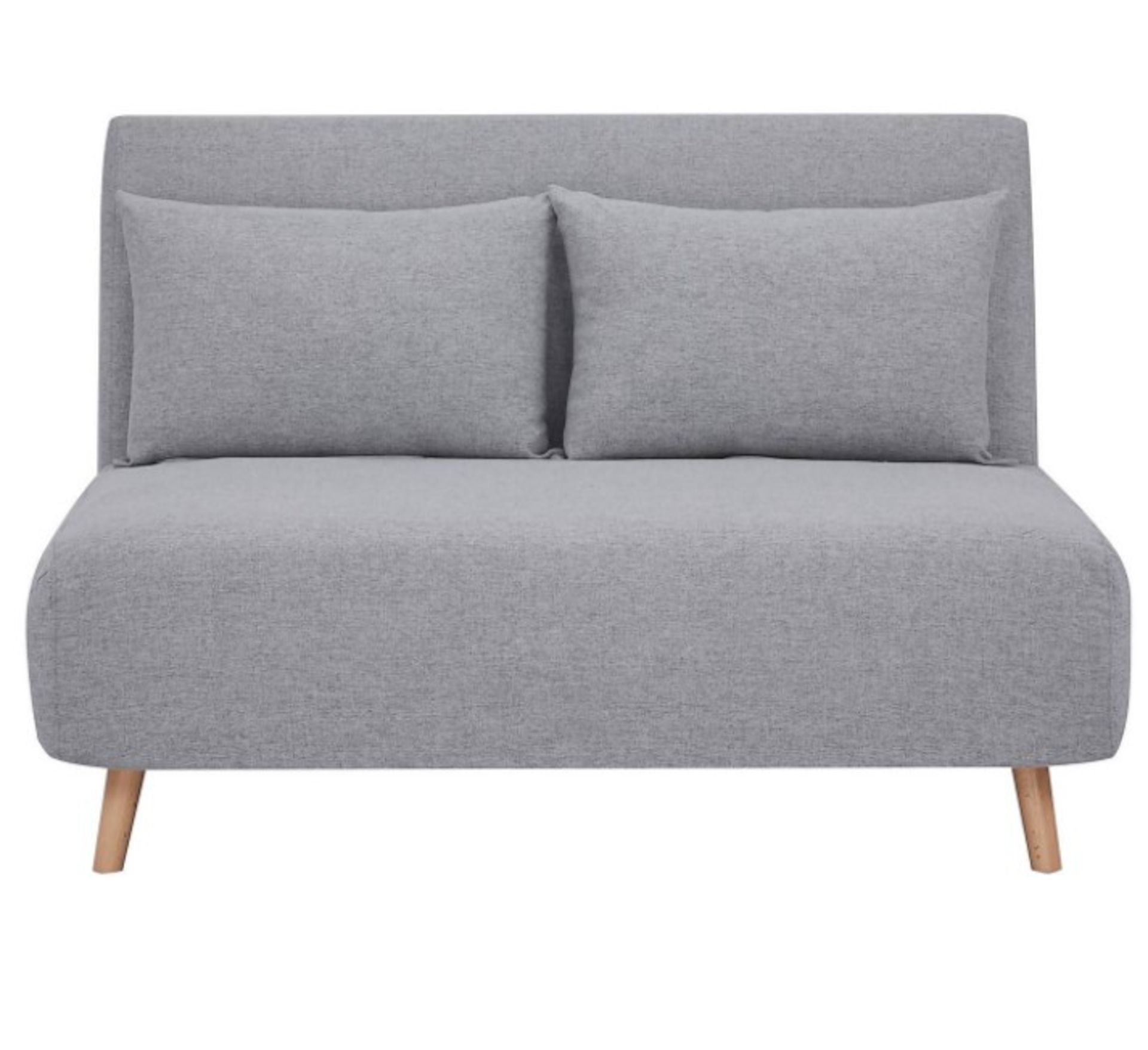 (94/P) Freya Folding Sofa Bed Grey With 2x Cushion. Sofa : (H80x W120x D90cm). Bed : (H42x W120x... - Image 3 of 14