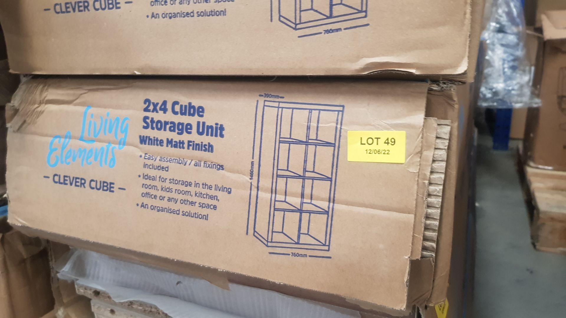 (49/P) RRP £65. Living Elements Clever Cube 2x4 Cube Storage Unit White Matt Finish. (H)146 x (W)... - Image 4 of 4