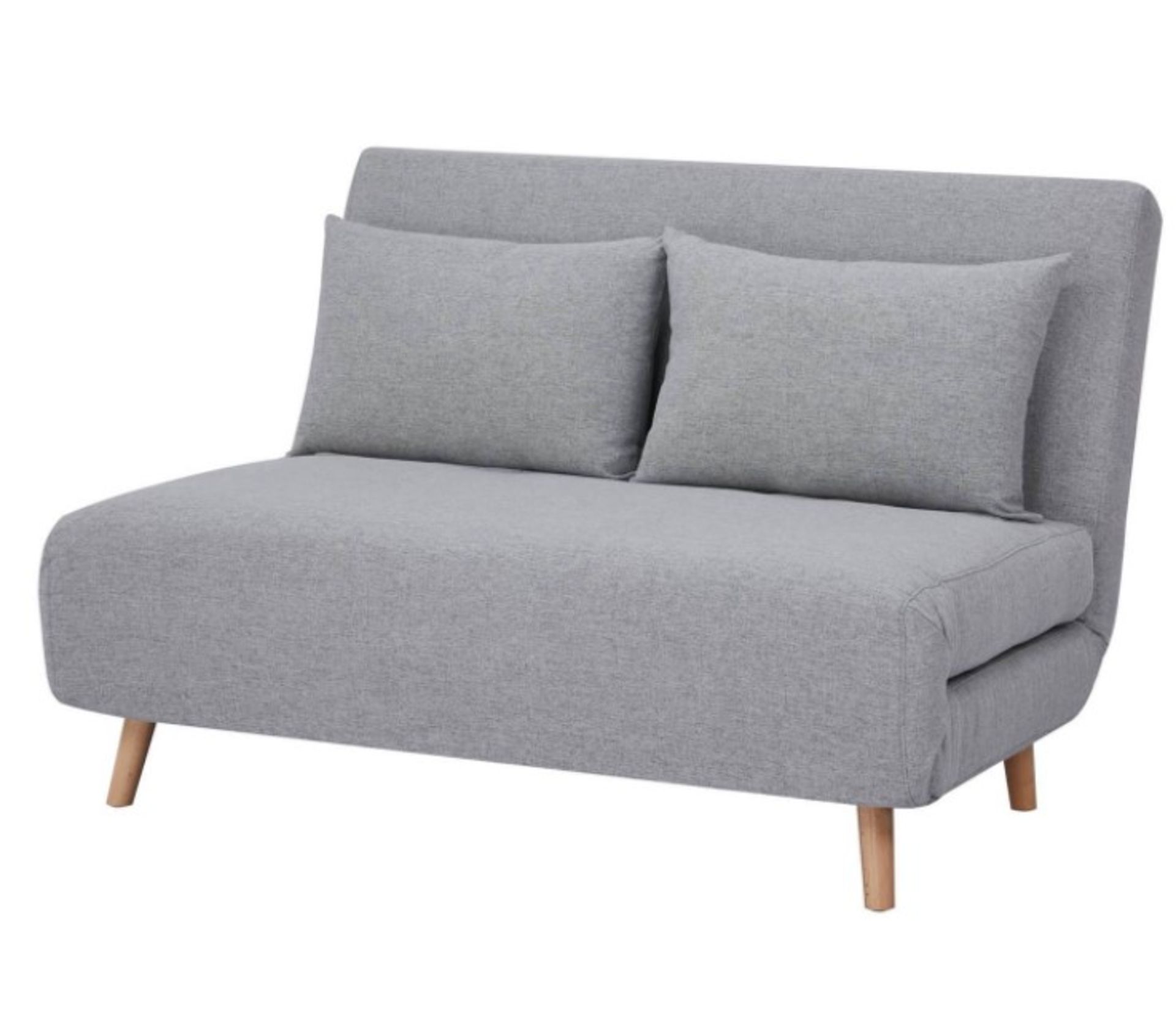 (94/P) Freya Folding Sofa Bed Grey With 2x Cushion. Sofa : (H80x W120x D90cm). Bed : (H42x W120x... - Image 2 of 14