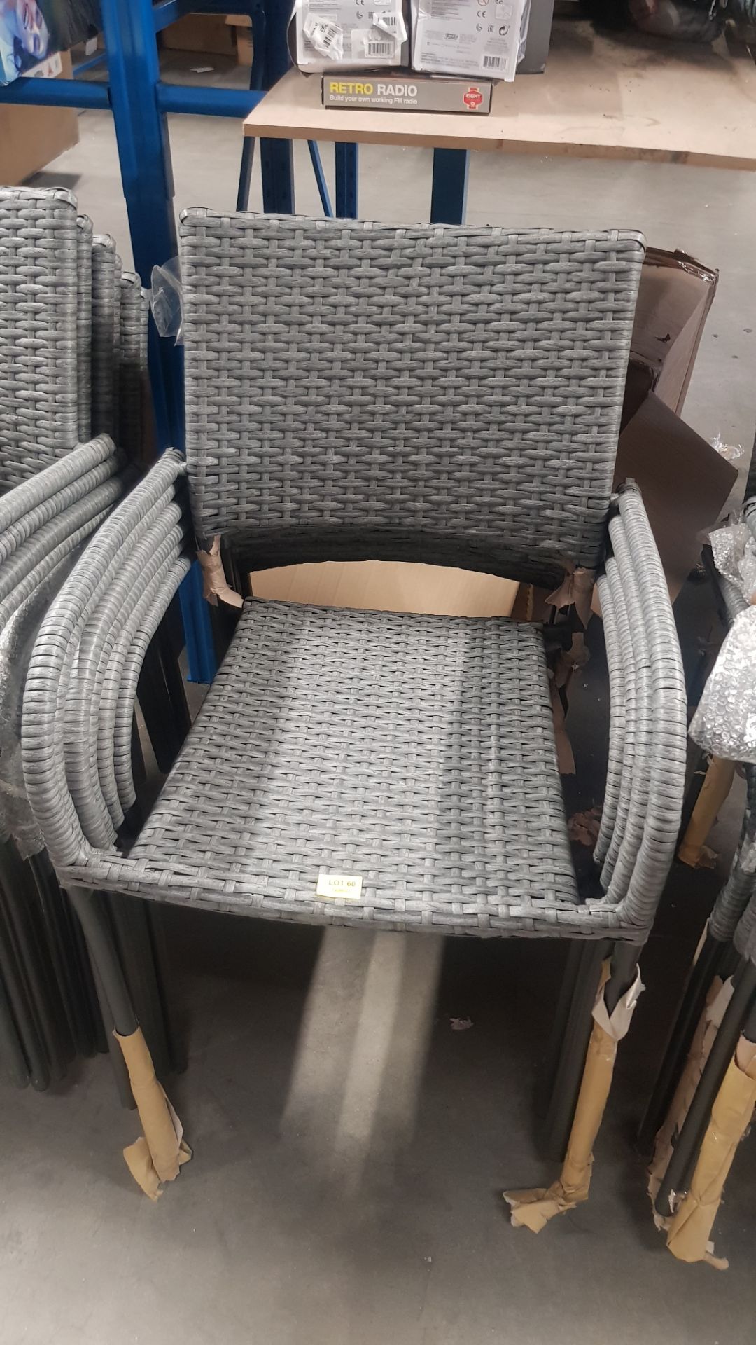 (60/5F) 6x Bambrick Stacking Chair Grey. (All Units Appears As New). - Image 4 of 4