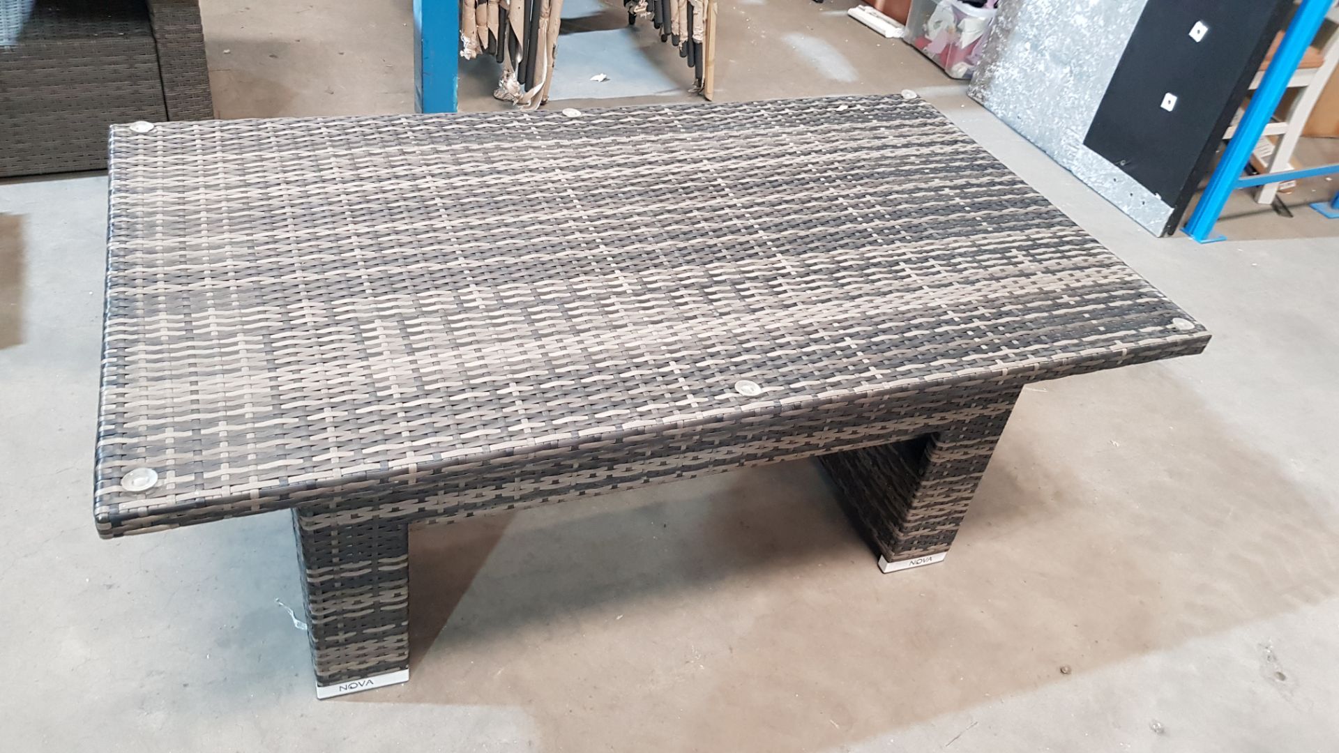 (104/2L). Nova Rattan Garden Table (W140x 80x 51cm Approx) With A Toughened Glass Top (W1350x 750... - Image 3 of 4