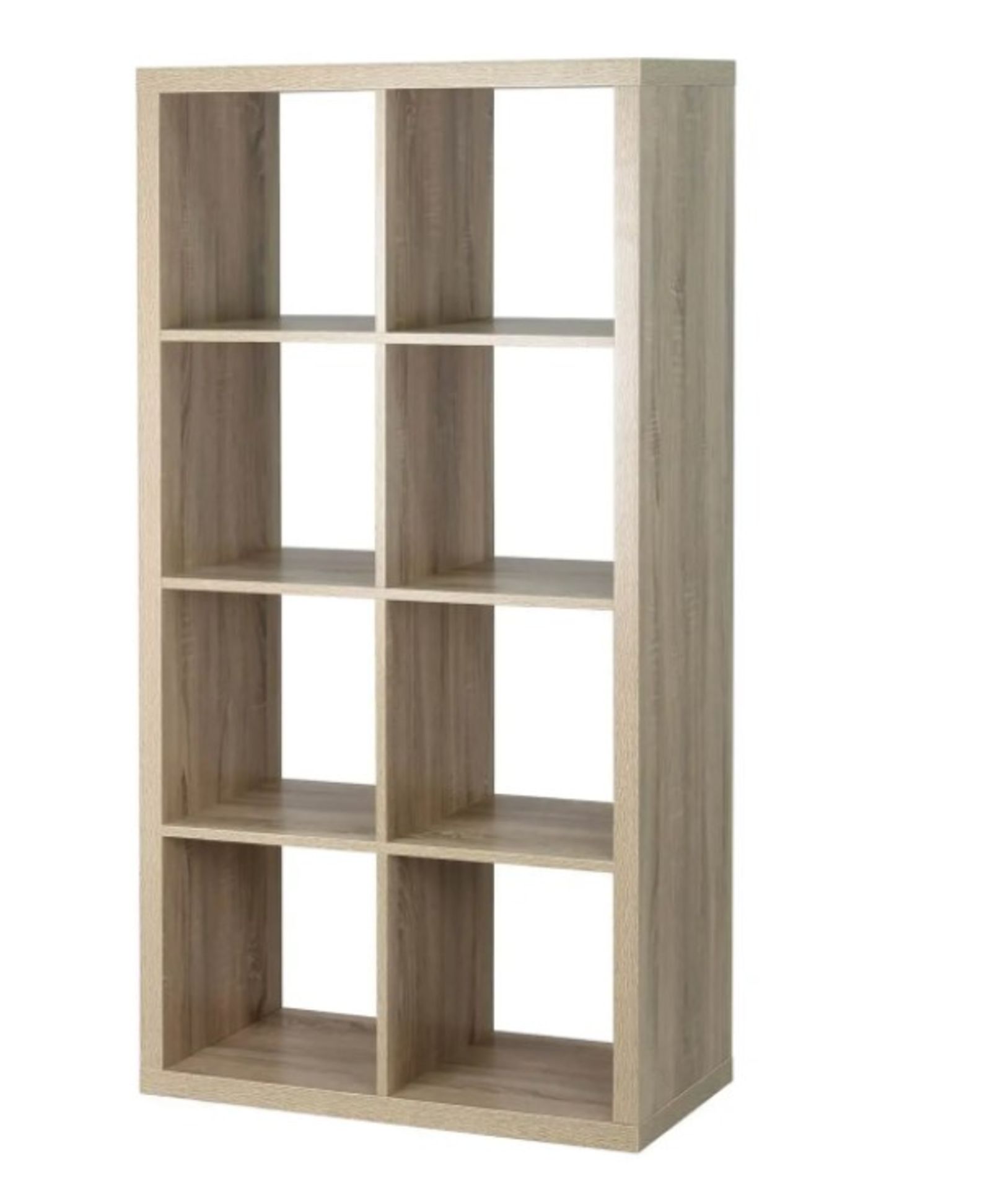 (72/P) RRP £65. Living Elements Clever Cube 2x4 Cube Storage Unit Oak Finish. (H)146 x (W)76 x (D... - Image 2 of 4