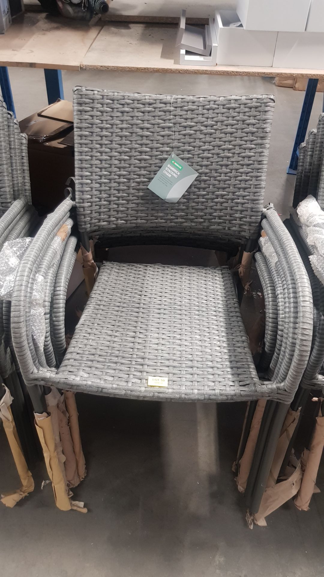 (59/5E) 7x Bambrick Stacking Chair Grey. (All Units Appears As New). - Image 4 of 4