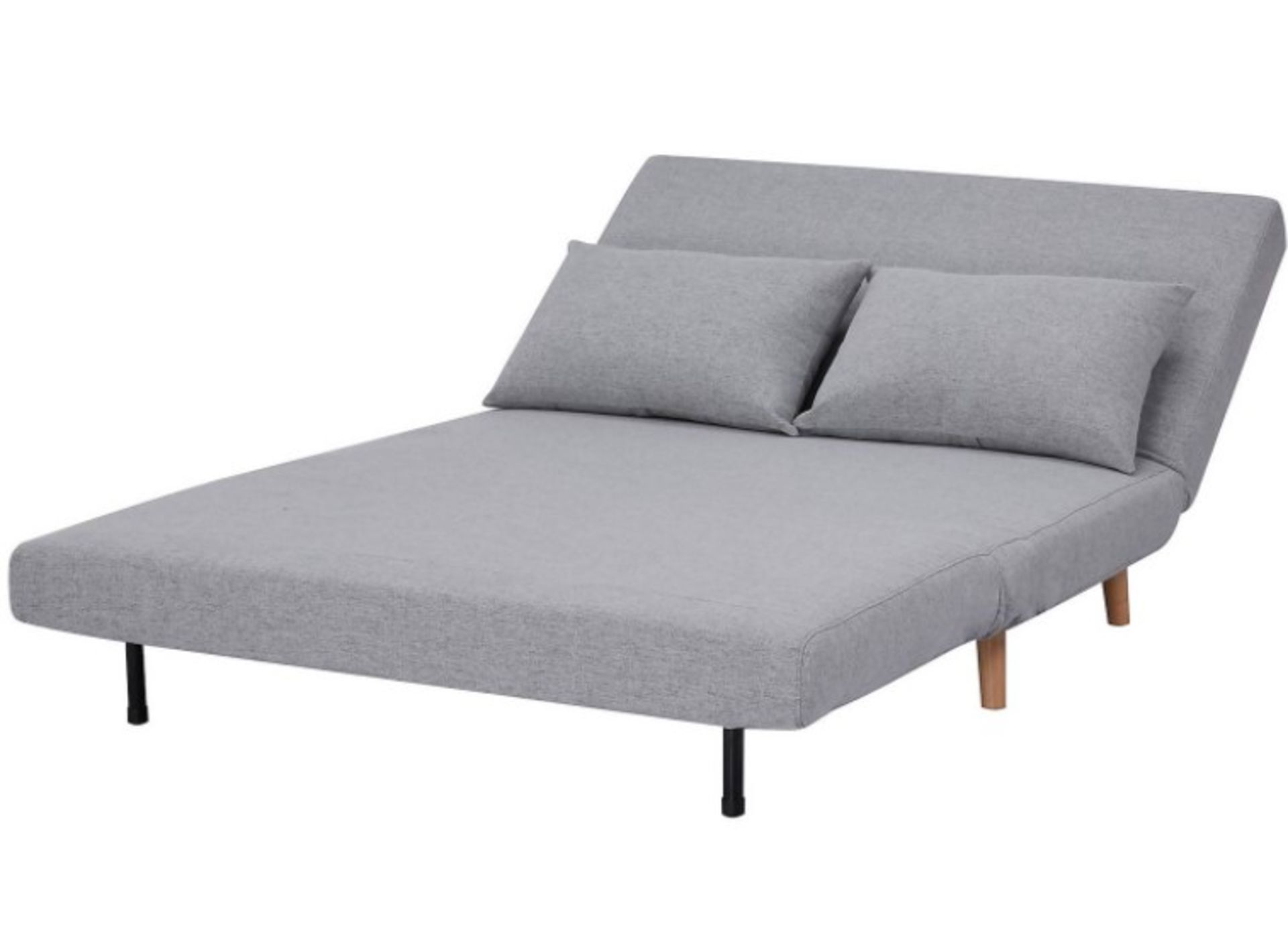 (94/P) Freya Folding Sofa Bed Grey With 2x Cushion. Sofa : (H80x W120x D90cm). Bed : (H42x W120x... - Image 6 of 14