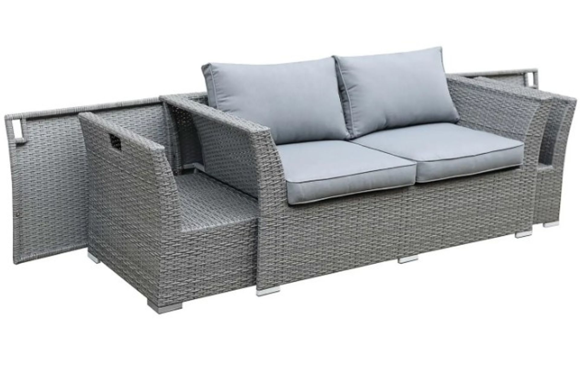 (29/P) RRP £800. Bambrick 6 Seater Grey Rattan Garden Sofa Set. his Contemporary Set Will Add A T... - Image 2 of 7