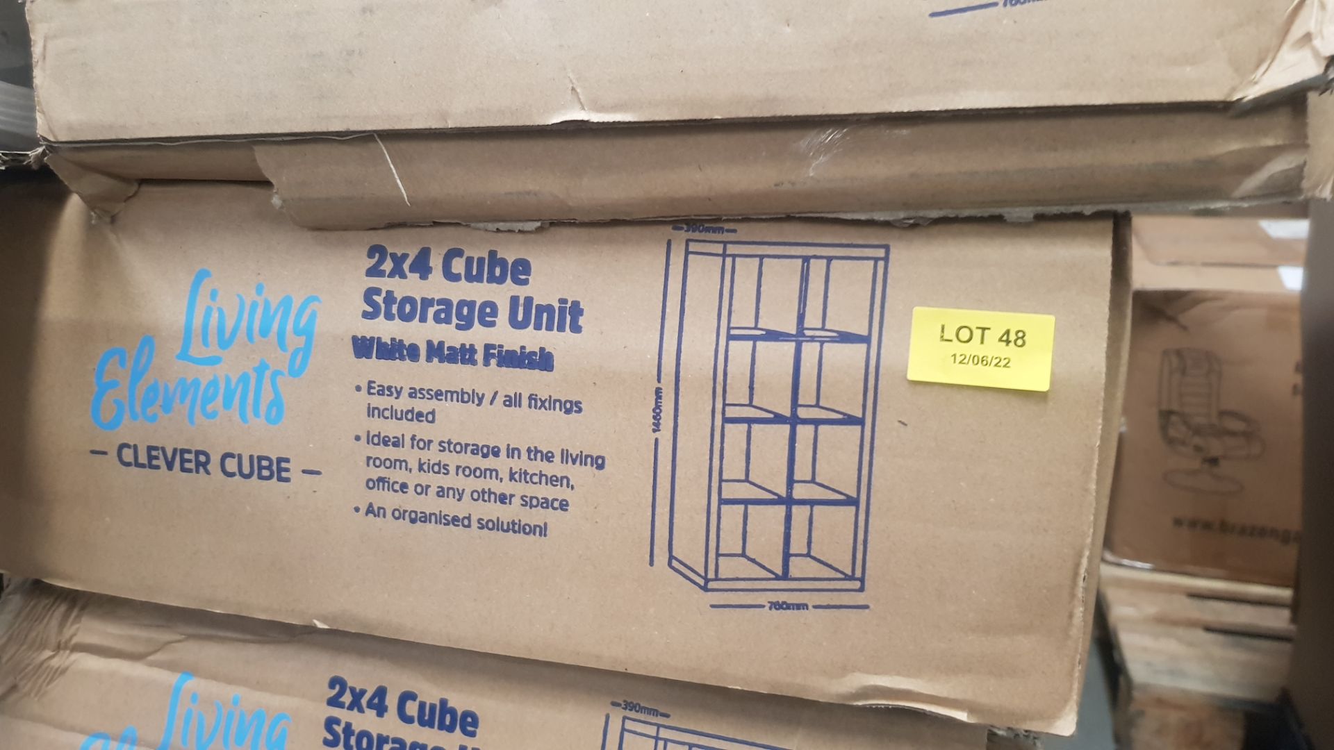 (48/P) RRP £65. Living Elements Clever Cube 2x4 Cube Storage Unit White Matt Finish. (H)146 x (W)... - Image 4 of 4