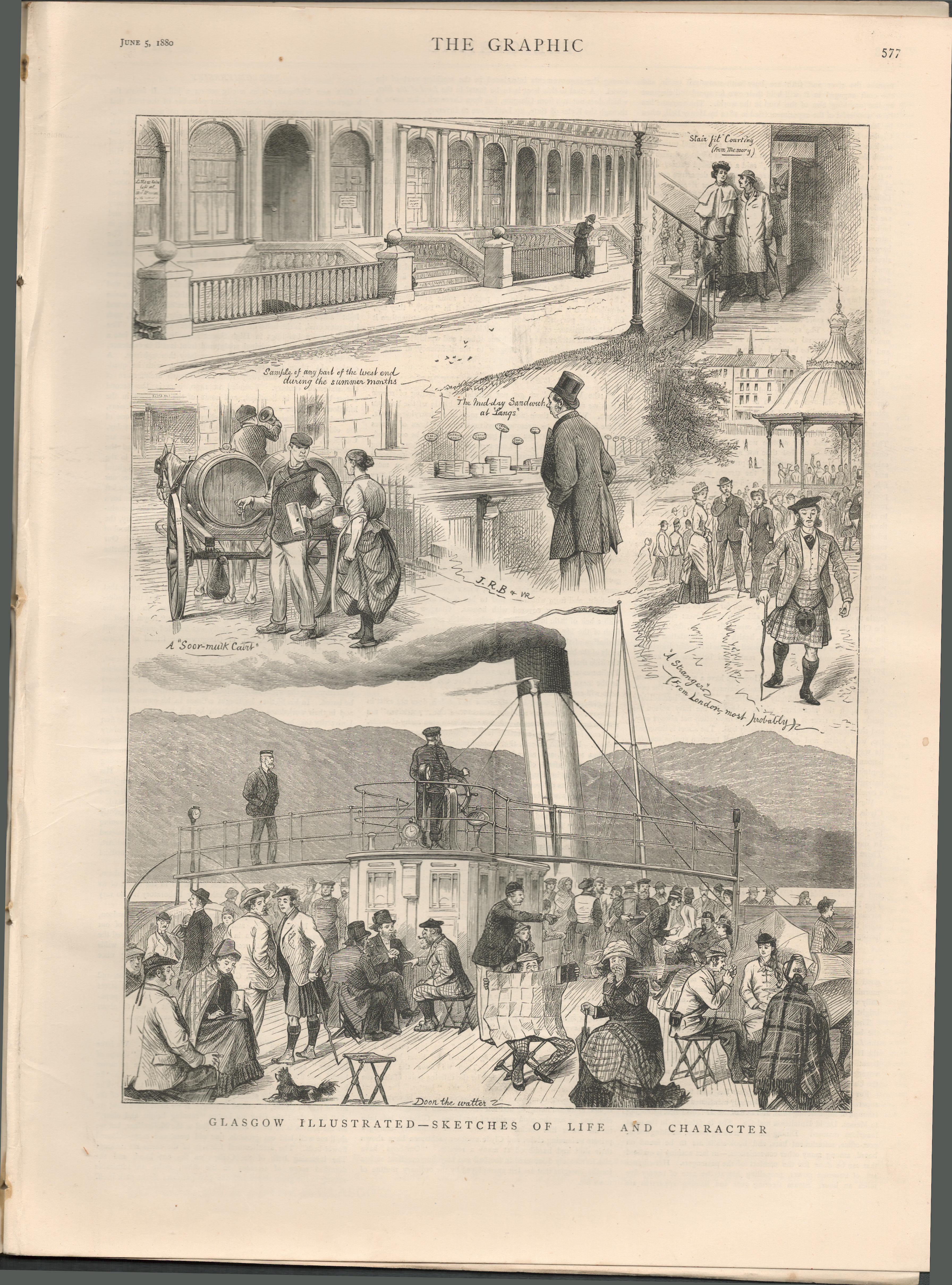 Glasgow City Scotland 1880 Antique Supplement Newspaper. - Image 3 of 8
