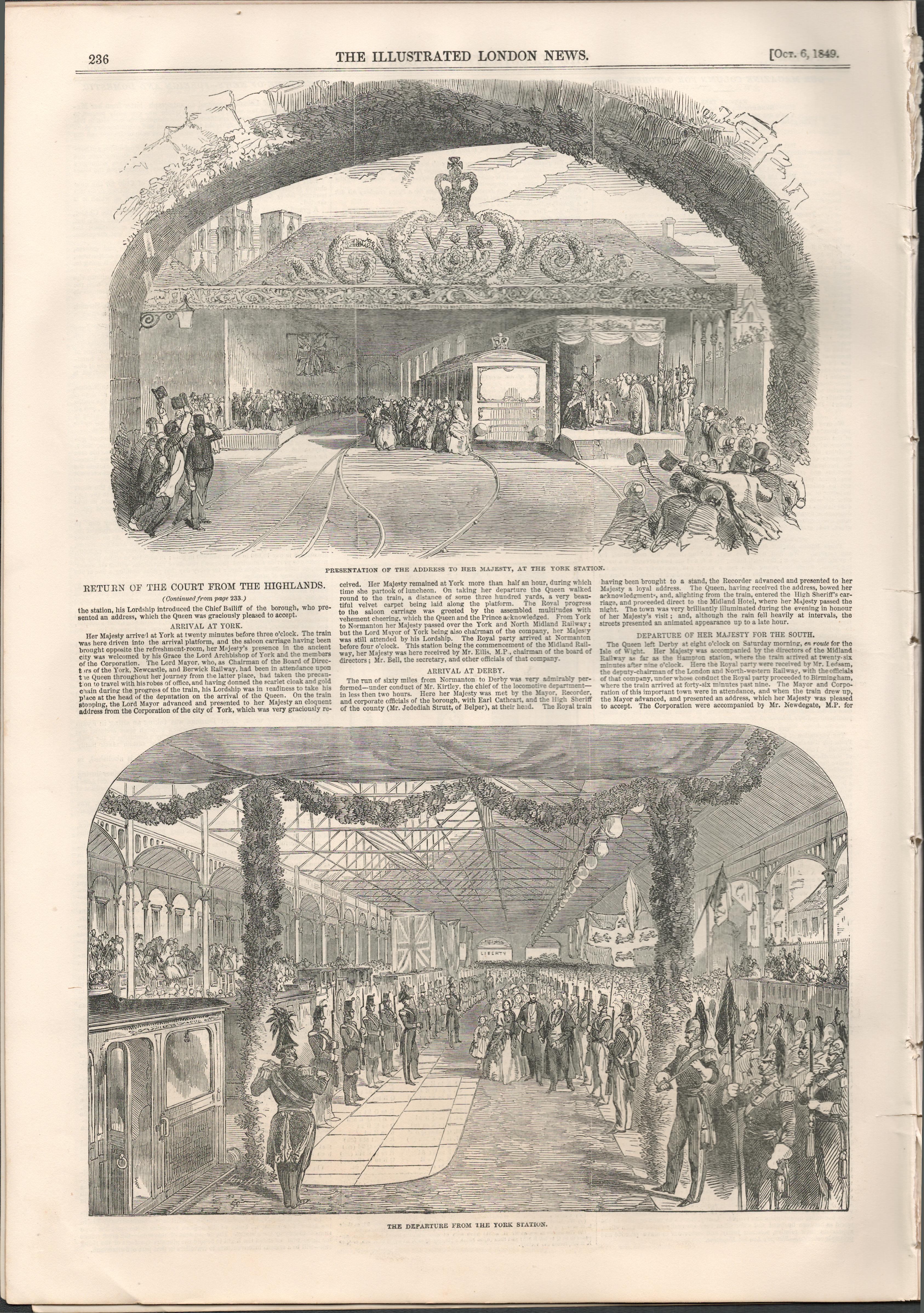 Return Of Queen Victoria The Highland Tour Antique Newspaper 1849. - Image 4 of 4
