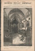 Antique Irish Newspaper 1833 St Patricks Cathedral Dublin.