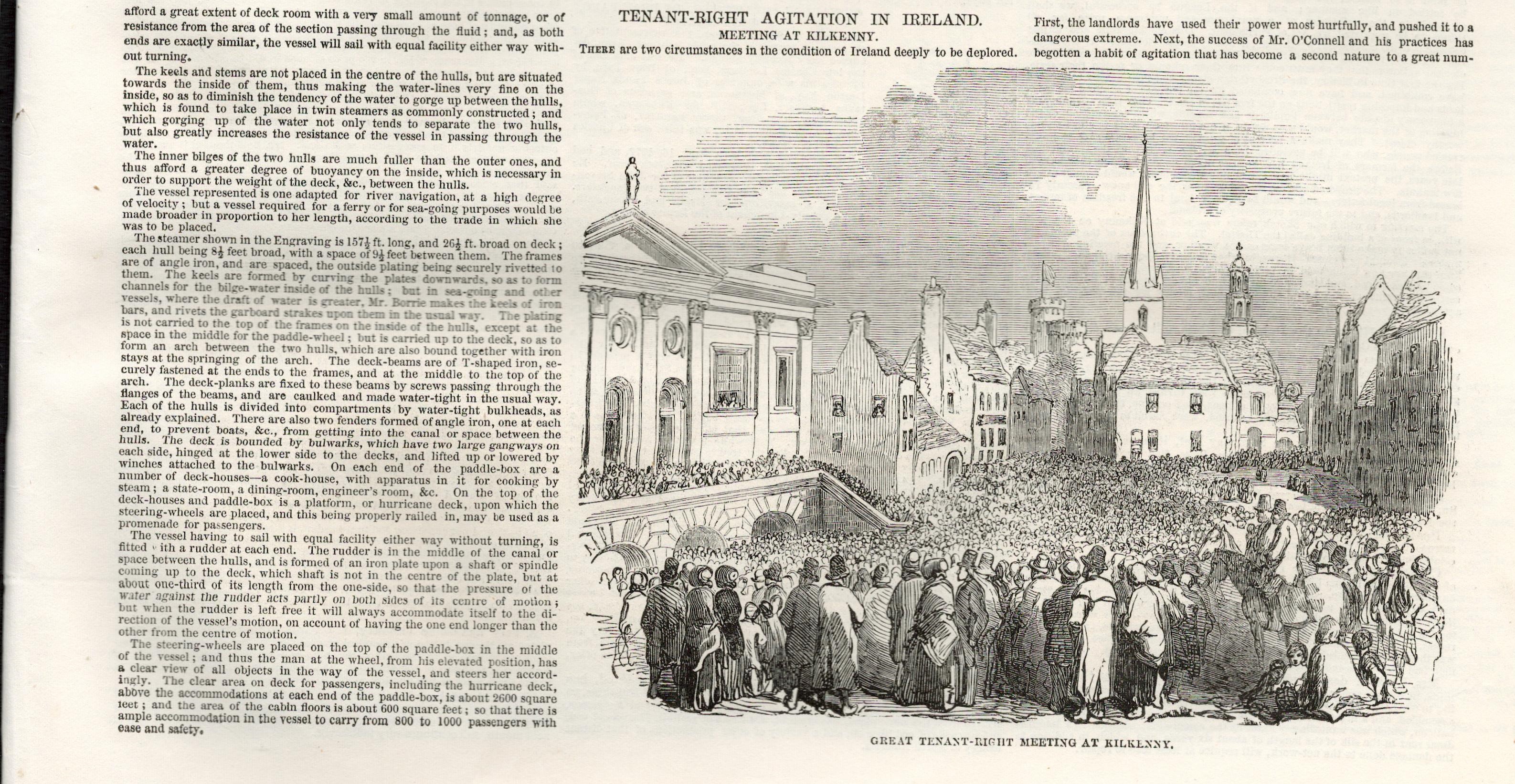 Irish Famine 1850 Great Tenant Rights Meeting at Kilkenny. - Image 2 of 3
