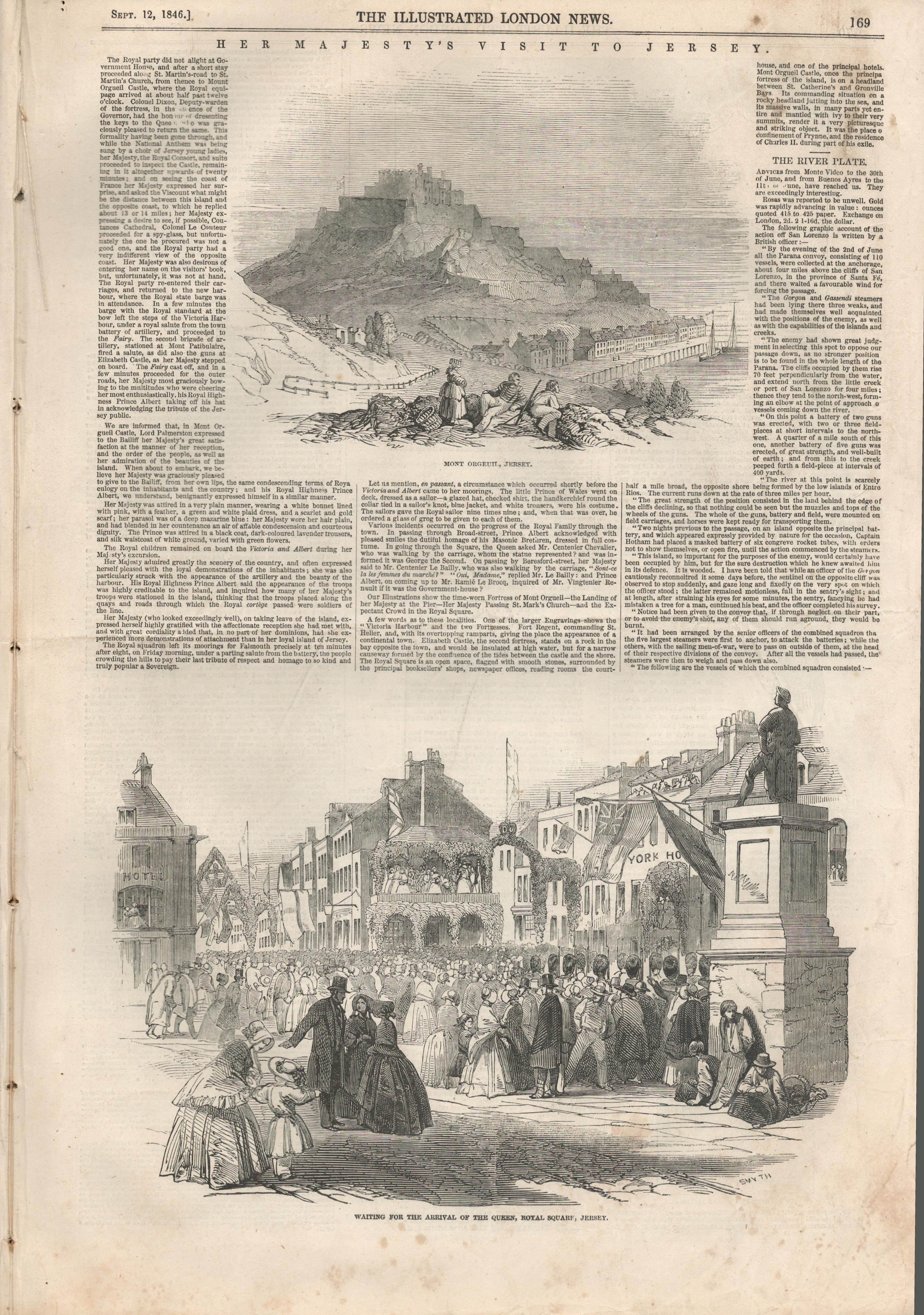 Victorian View Of Jersey 1846 Antique Newspaper - Image 2 of 7