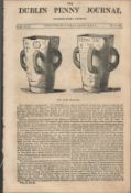 Antique Irish Newspaper 1834 Carrigahooly Castle Mayo.