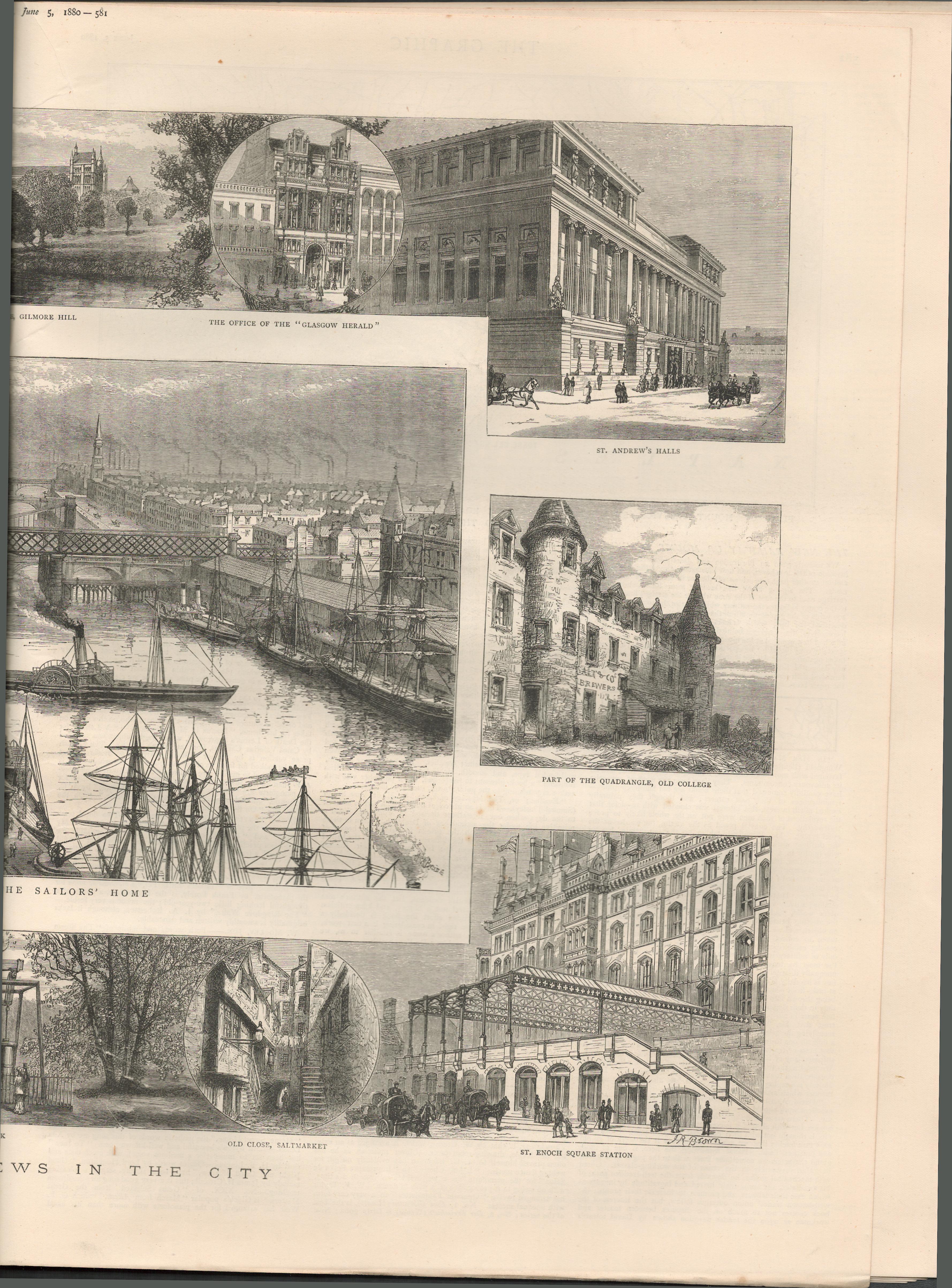 Glasgow City Scotland 1880 Antique Supplement Newspaper. - Image 5 of 8