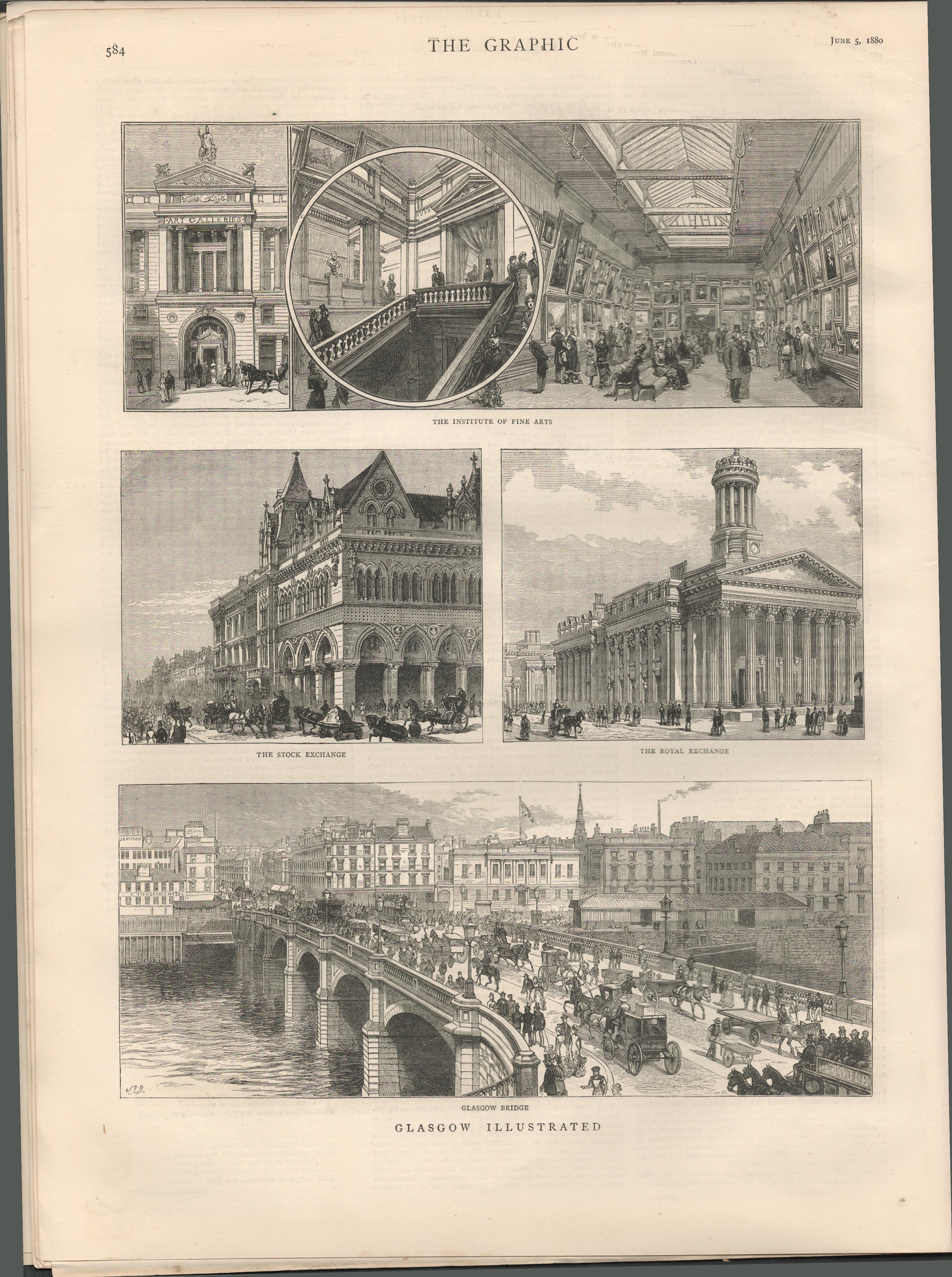 Glasgow City Scotland 1880 Antique Supplement Newspaper. - Image 6 of 8