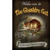 Alice In Wonderland Large Metal Pub Sign ""The Cheshire Cat""
