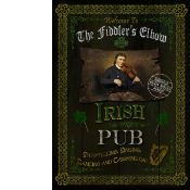 Irish Pub Sign ""The Fiddlers Elbow"" Vintage Style Metal Wall Art.